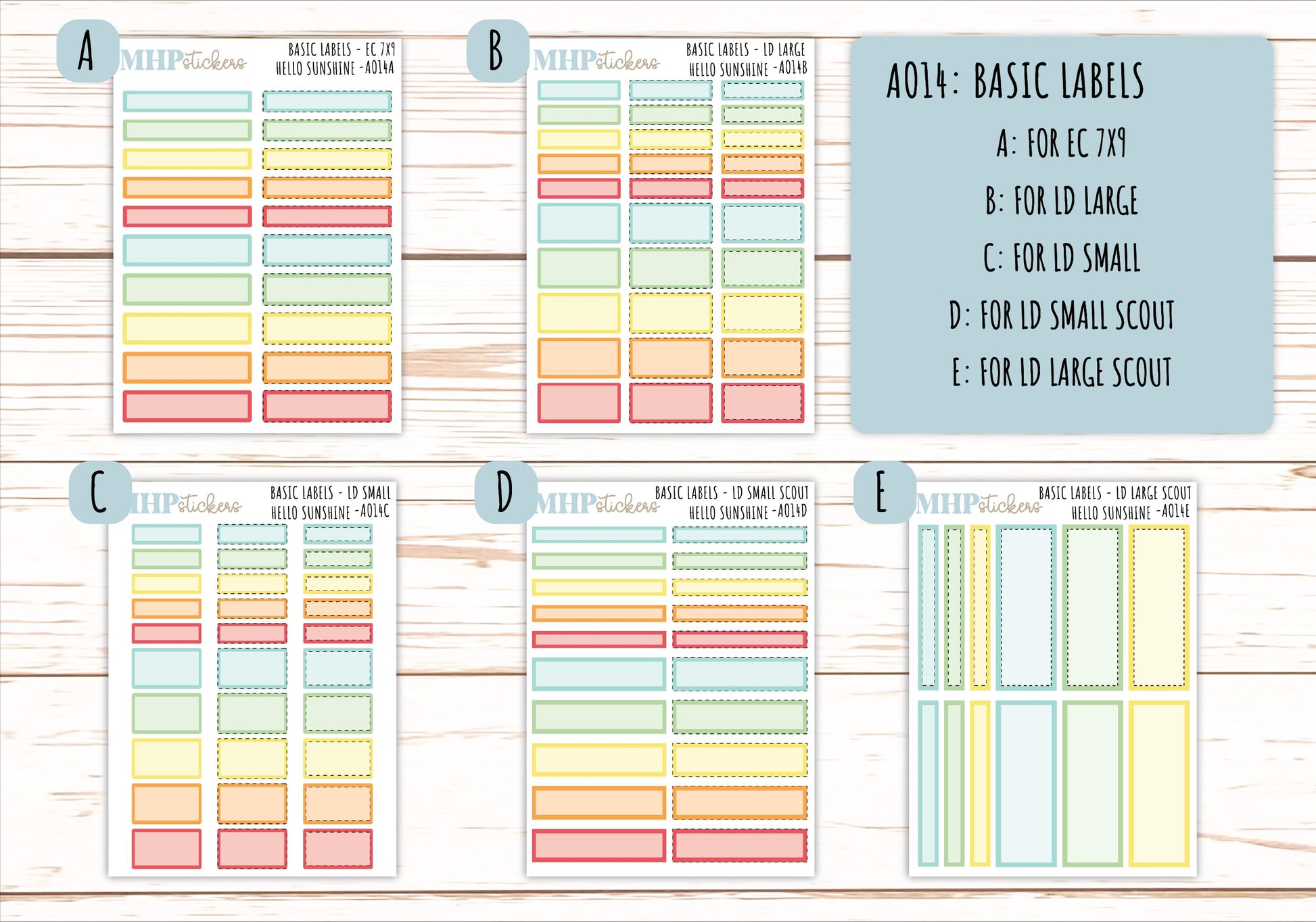 Basic Labels & Habit Trackers. ADD-Ons for Monthly Kits "Hello Sunshine" || AOBL
