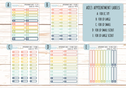 Basic Labels & Habit Trackers. ADD-Ons for Monthly Kits "School Life" || AOBL