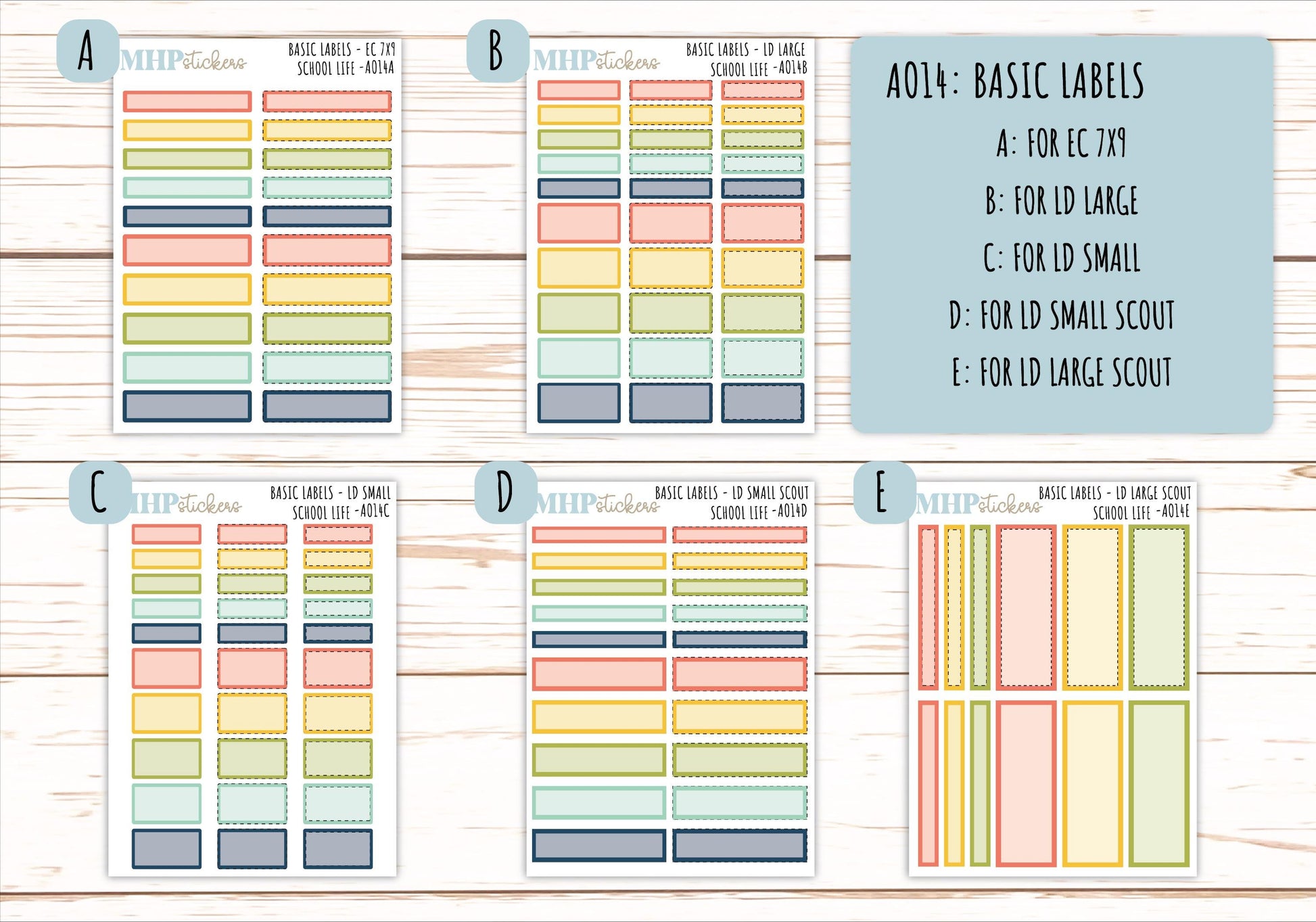 Basic Labels & Habit Trackers. ADD-Ons for Monthly Kits "School Life" || AOBL