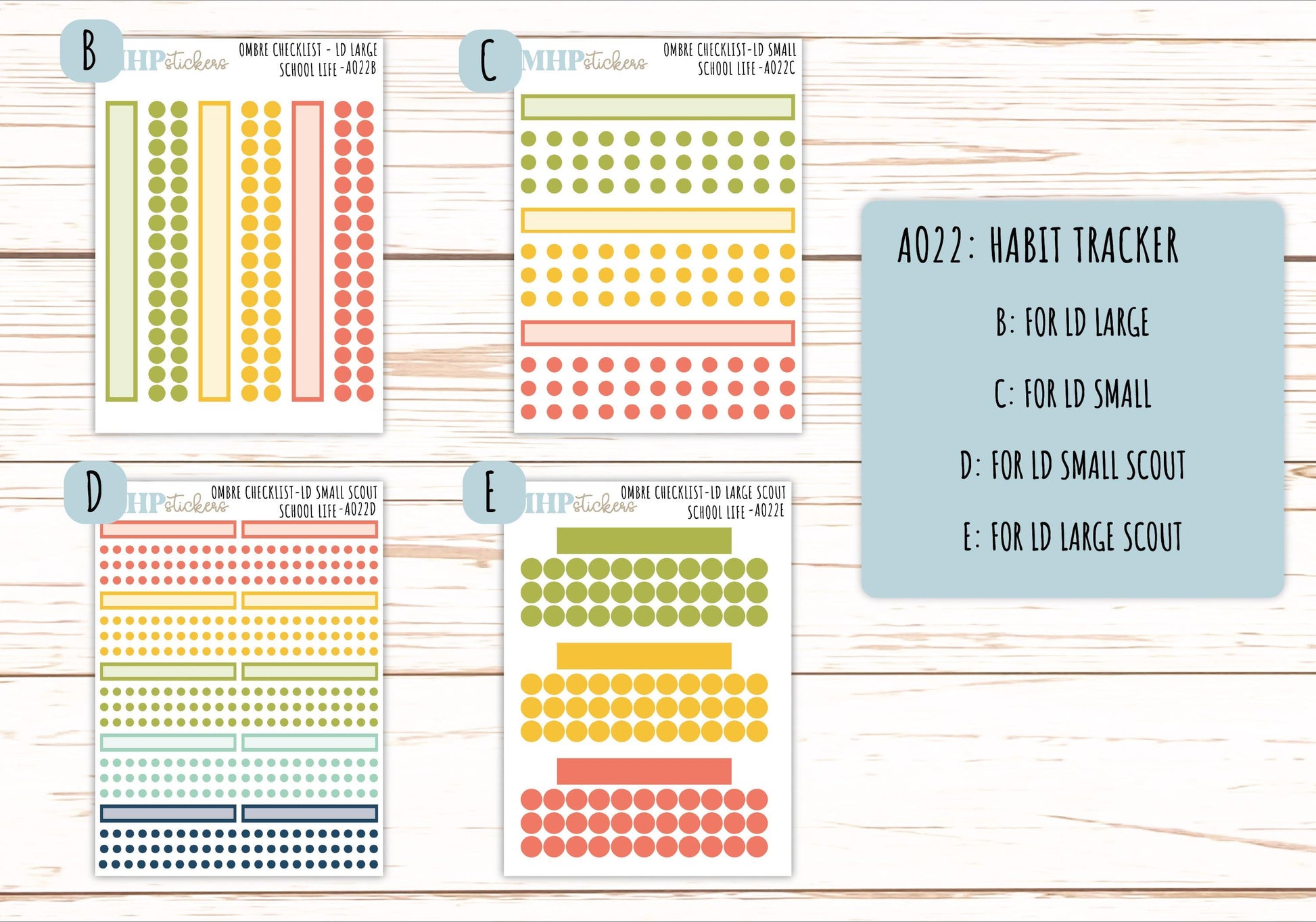 Basic Labels & Habit Trackers. ADD-Ons for Monthly Kits "School Life" || AOBL
