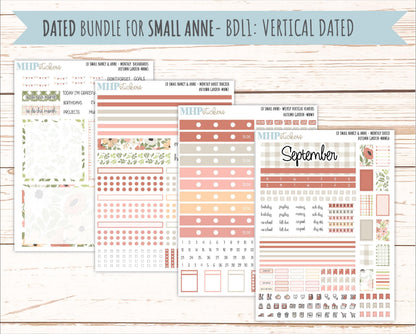 SEPTEMBER 2026 Stickers for Small Nancy & Anne Laurel Denise Planners "Autumn Garden" || MN