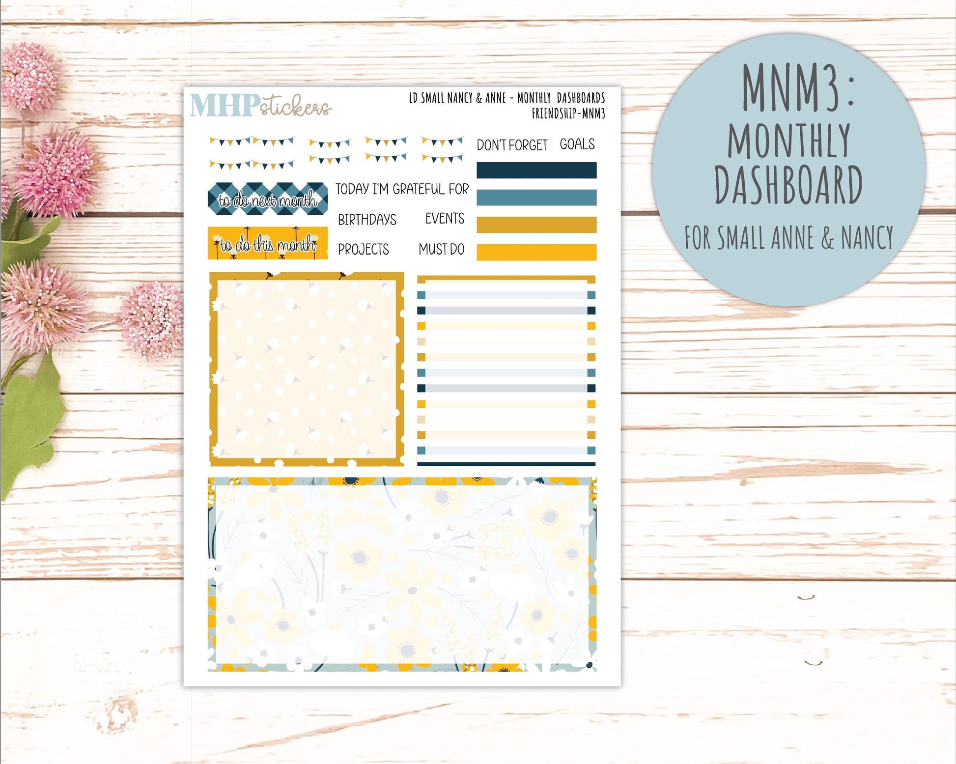 SEPTEMBER 2026 Stickers for Small Nancy & Anne Laurel Denise Planners "Friendship" || MN