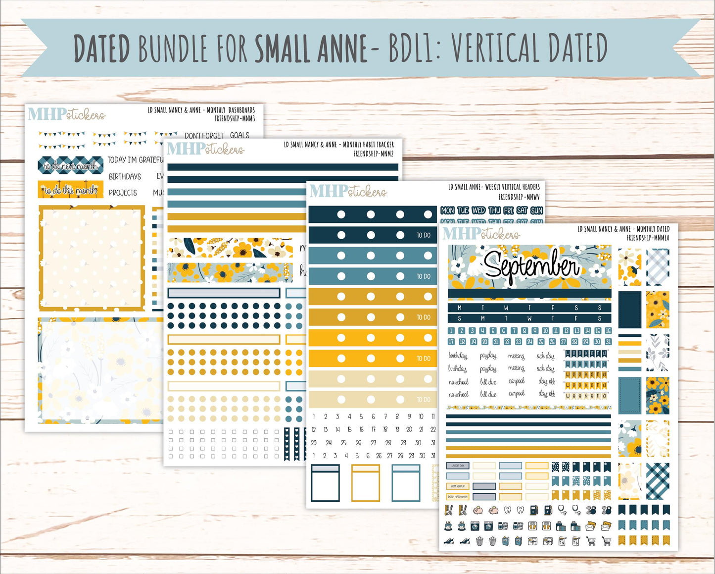 SEPTEMBER 2026 Stickers for Small Nancy & Anne Laurel Denise Planners "Friendship" || MN