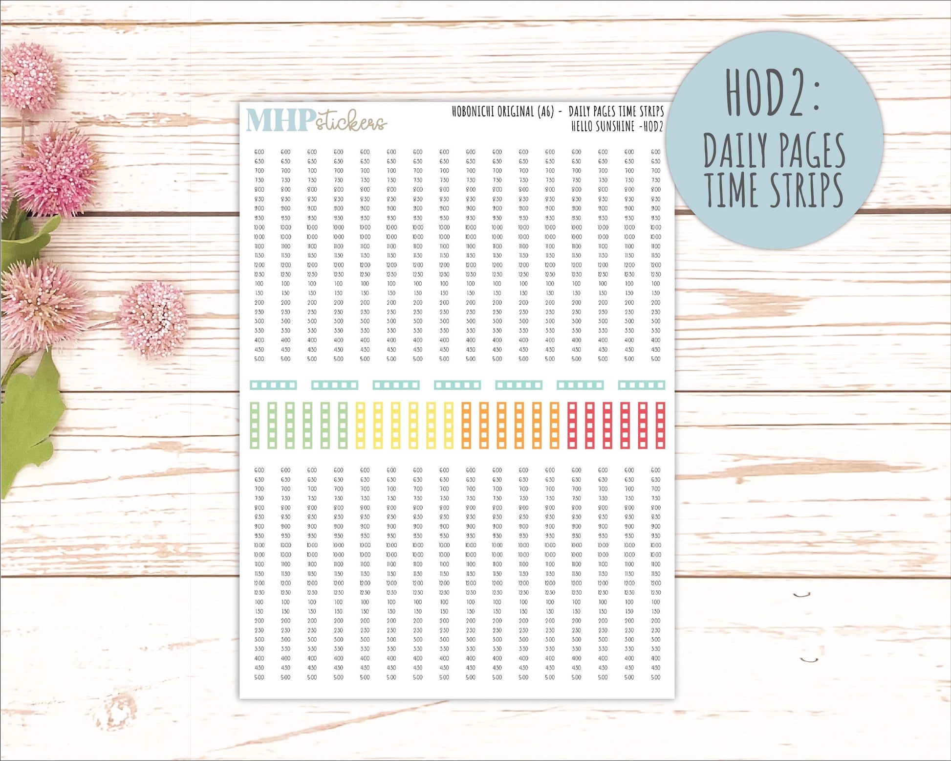 AUGUST 2026 Stickers for Hobonichi Techo Original. A6 Planners "Hello Sunshine" || HO