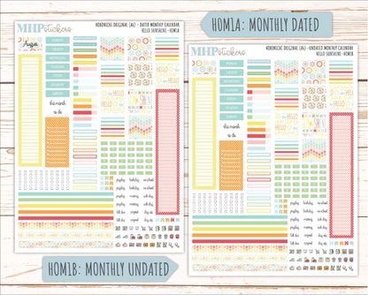 AUGUST 2026 Stickers for Hobonichi Techo Original. A6 Planners "Hello Sunshine" || HO