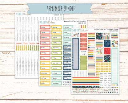 AUGUST & SEPTEMBER 2026 Stickers for Hobonichi Techo Original. A6 Planners "School Life" || HO