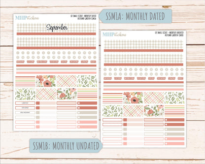 SEPTEMBER 2026 Stickers for the Small Scout Planner. For Laurel Denise Planners. "Autumn Garden" ||SS