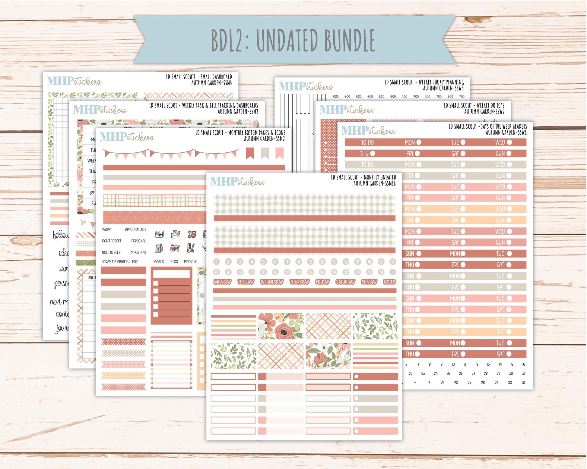 SEPTEMBER 2026 Stickers for the Small Scout Planner. For Laurel Denise Planners. "Autumn Garden" ||SS