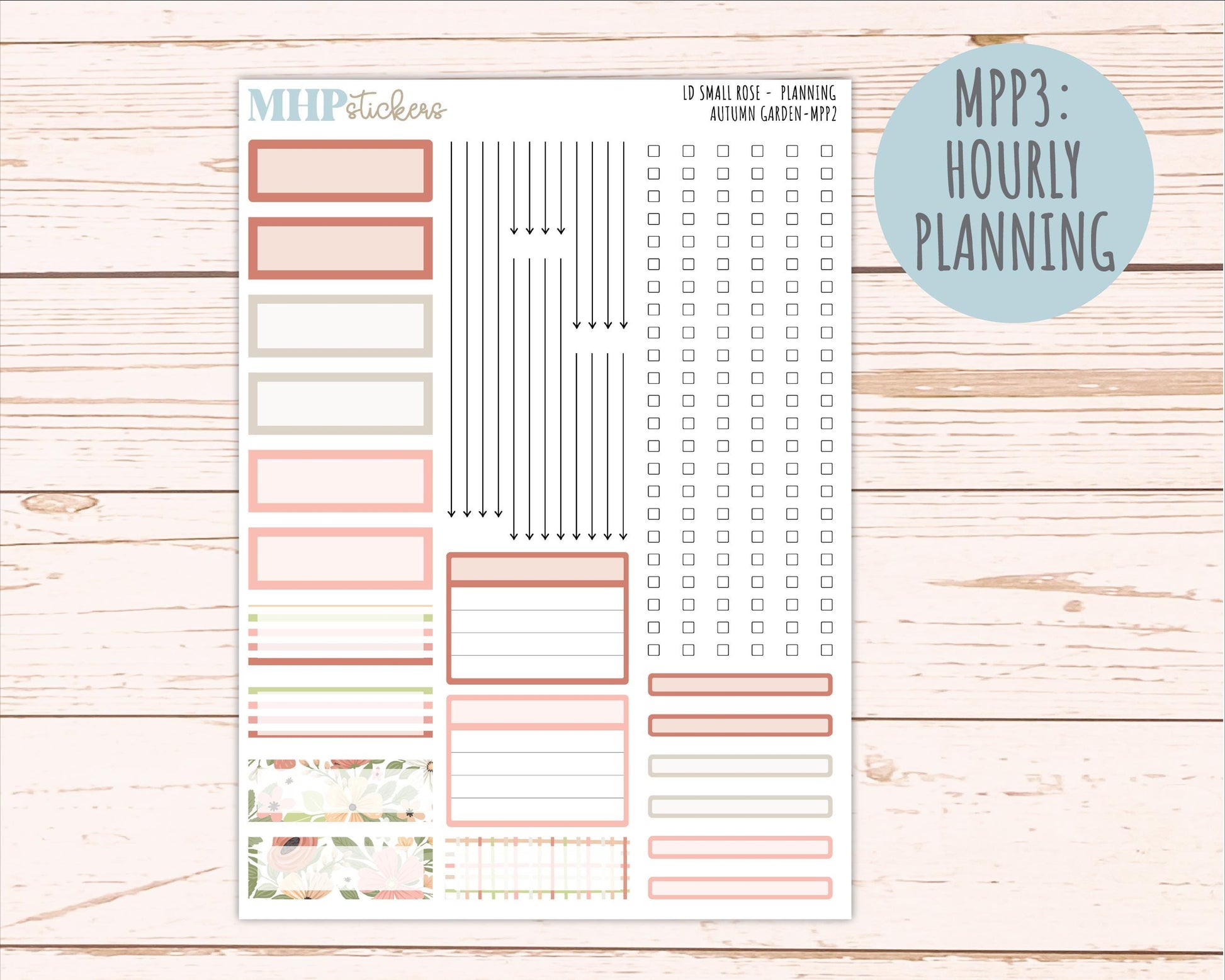 SEPTEMBER 2026 Stickers for The Small Rose Laurel Denise Planner. "Autumn Garden" || MPP
