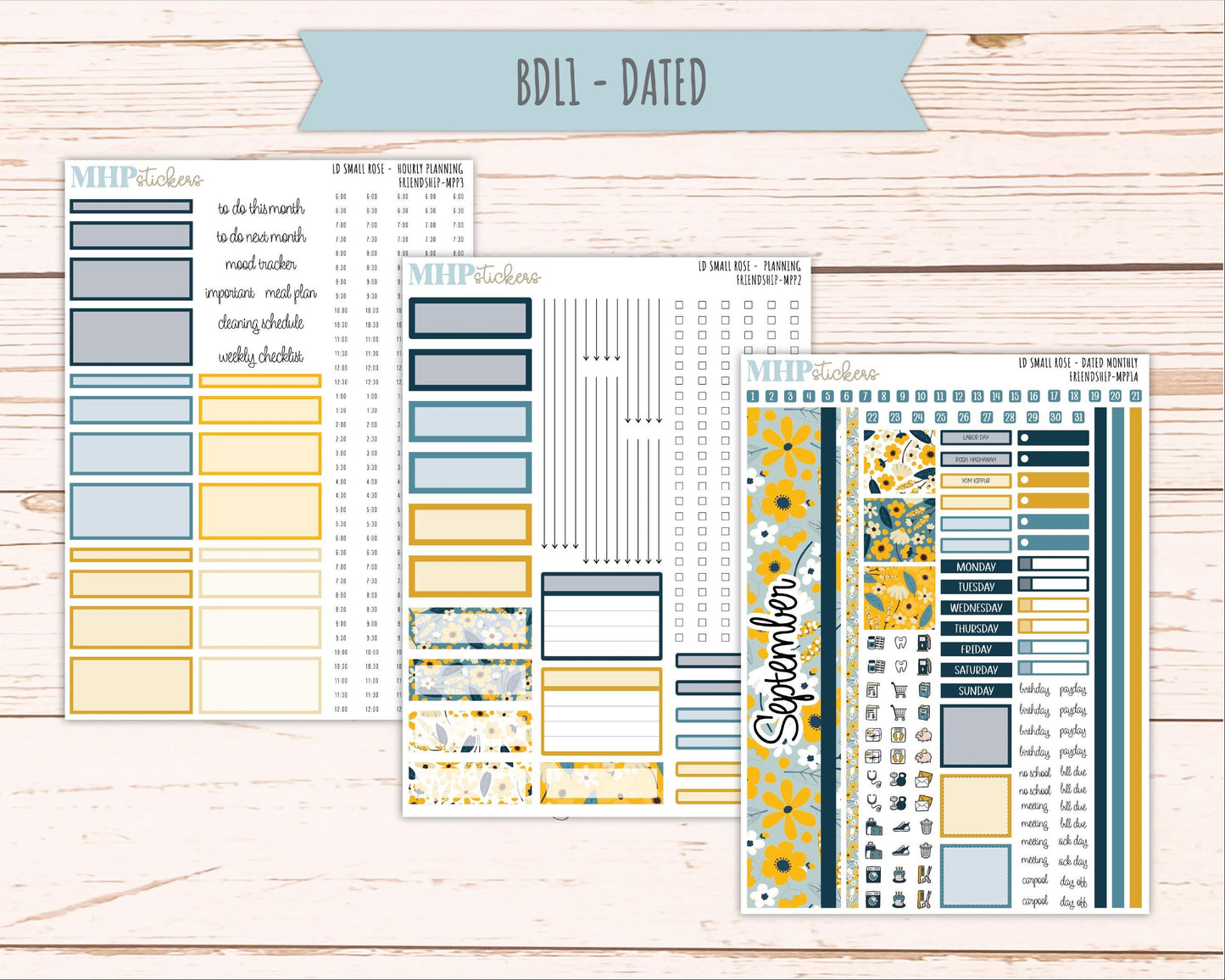 SEPTEMBER 2026 Stickers for The Small Rose Laurel Denise Planner. "Friendship" || MPP