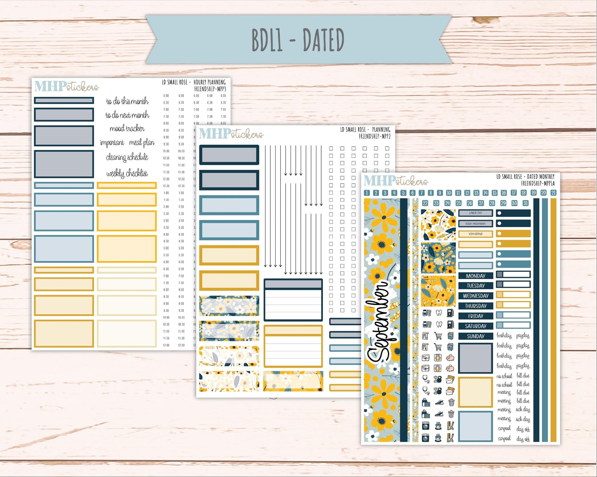 SEPTEMBER 2026 Stickers for The Small Rose Laurel Denise Planner. "Friendship" || MPP