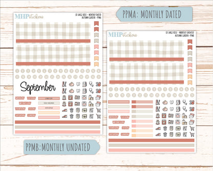 SEPTEMBER 2026 Stickers for the Large Rose Laurel Denise Planner. "Autumn Garden" || PP