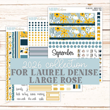 SEPTEMBER 2026 Stickers for the Large Rose Laurel Denise Planner. "Friendship" || PP