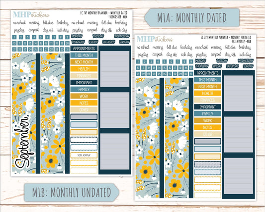 SEPTEMBER Monthly Kit for 7x9 Erin Condren Planners. 2026 Collection "Friendship" || ECM