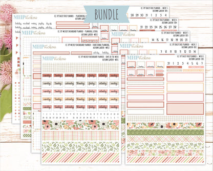 SEPTEMBER Daily Duo Sticker Kit for 7x9 Erin Condren Planners. 2026 Collection "Autumn Garden" || ECDD