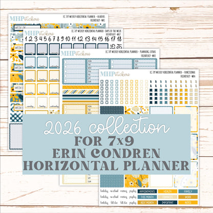SEPTEMBER Weekly Horizontal Planning Kit for 7x9 Erin Condren Planners. 2026 Collection "Friendship " || ECWH