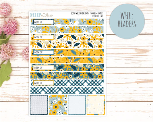 SEPTEMBER Weekly Horizontal Planning Kit for 7x9 Erin Condren Planners. 2026 Collection "Friendship " || ECWH