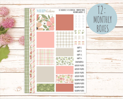 SEPTEMBER Stickers for EC Teacher Lesson Planner - Vertical Layout. 2026 Collection "Autumn Garden" || ECTV