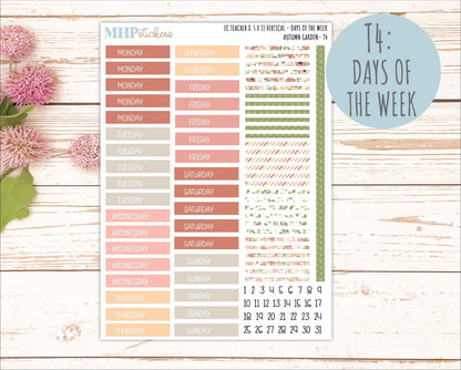 SEPTEMBER Stickers for EC Teacher Lesson Planner - Vertical Layout. 2026 Collection "Autumn Garden" || ECTV