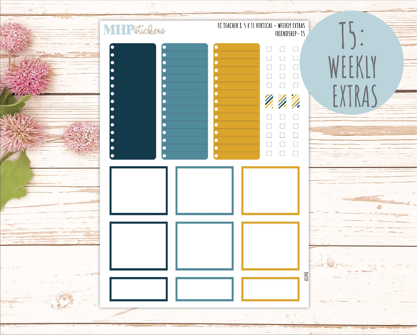 SEPTEMBER Stickers for EC Teacher Lesson Planner - Vertical Layout. 2026 Collection "Friendship" || ECTV