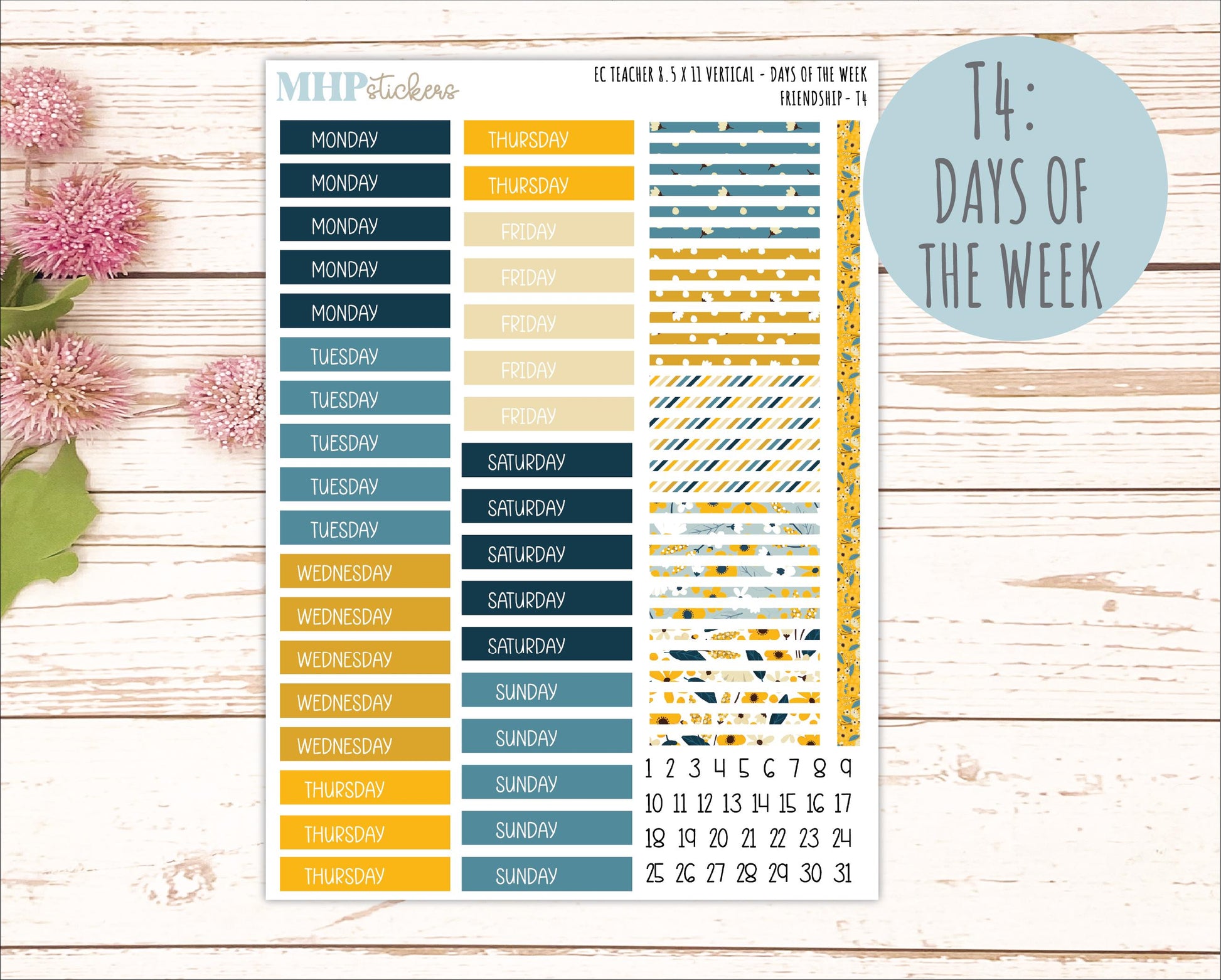 SEPTEMBER Stickers for EC Teacher Lesson Planner - Vertical Layout. 2026 Collection "Friendship" || ECTV