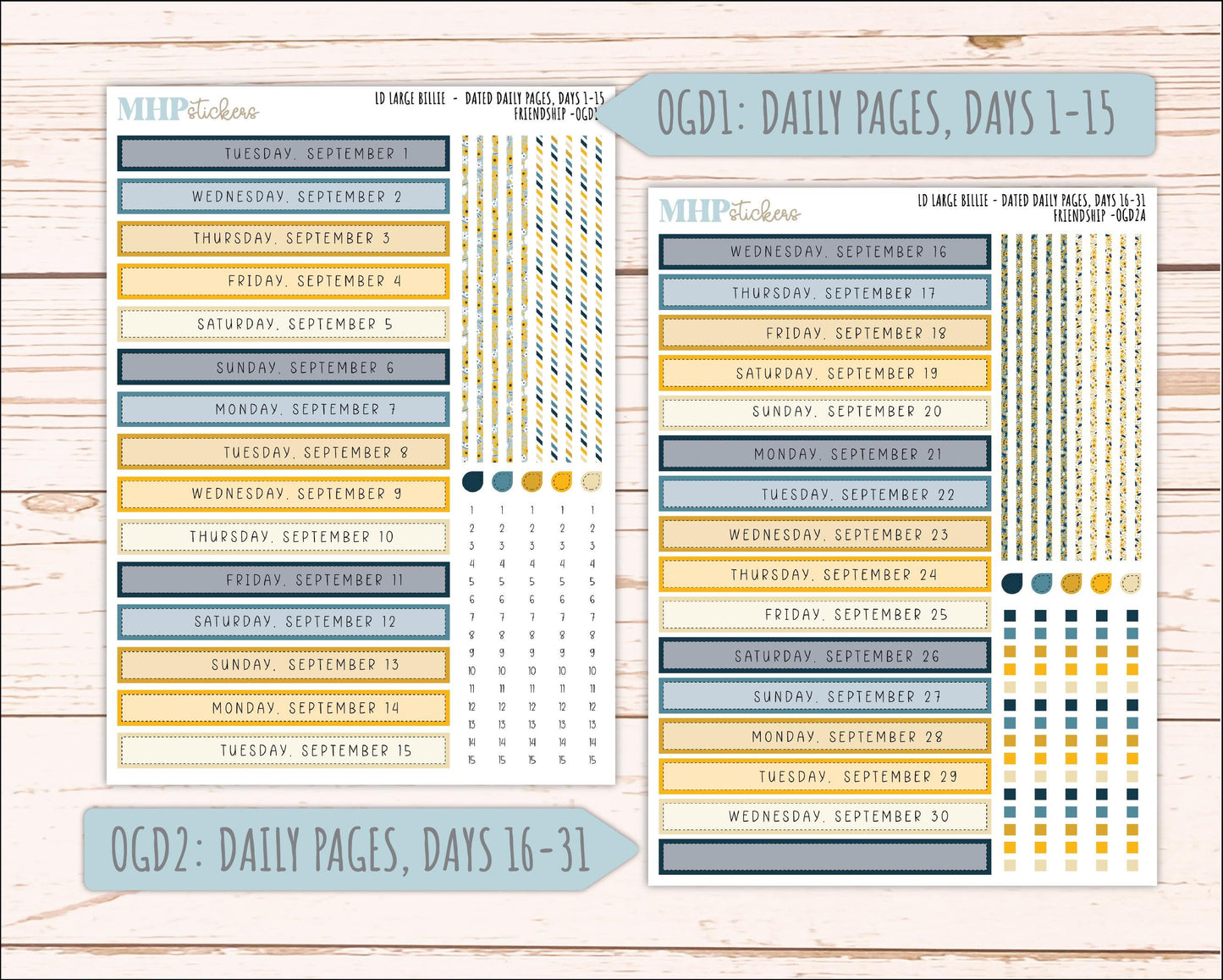 SEPTEMBER 2026 Stickers for Large Nancy, Anne, & Billie Planners. Laurel Denise Planners. "Friendship" || OG
