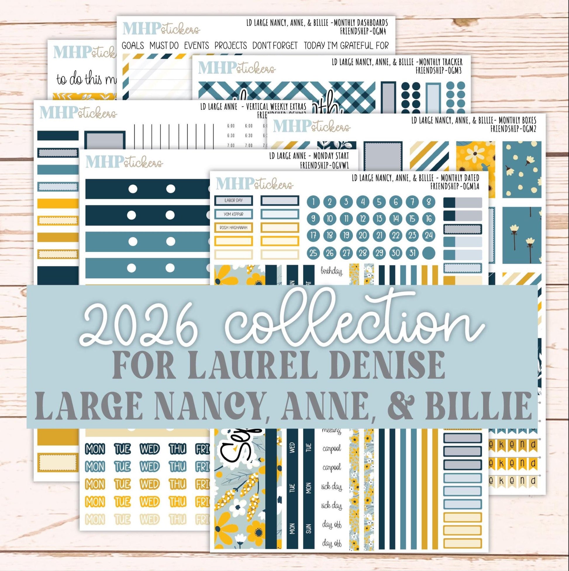 SEPTEMBER 2026 Stickers for Large Nancy, Anne, & Billie Planners. Laurel Denise Planners. "Friendship" || OG