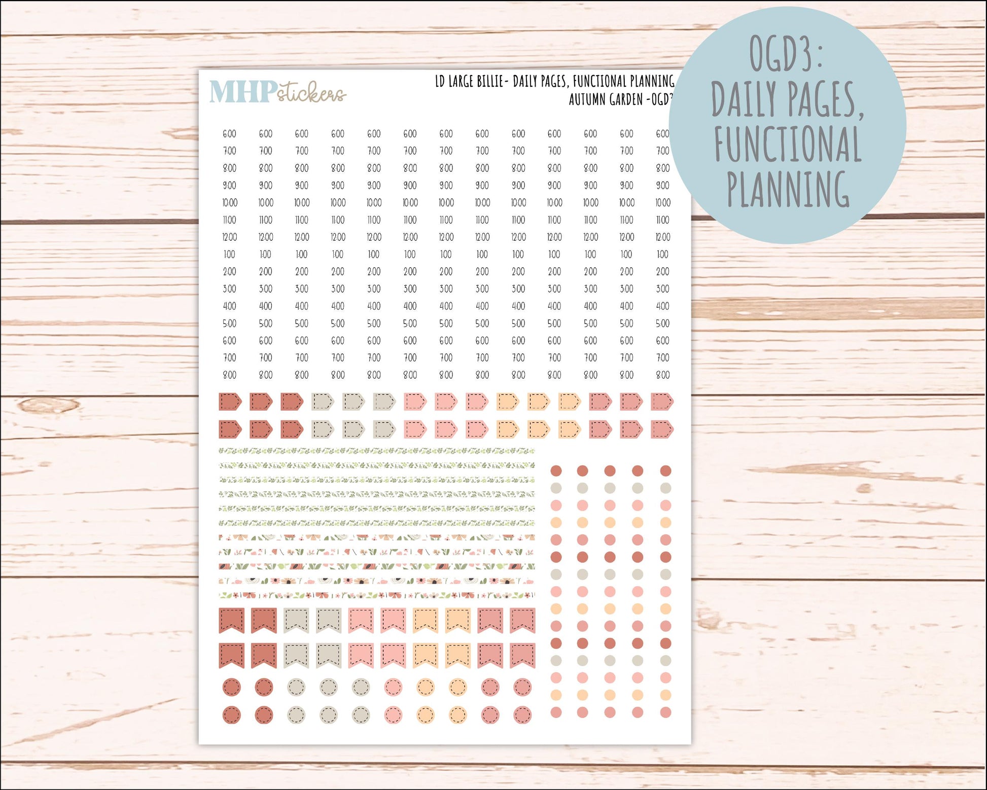 SEPTEMBER 2026 Stickers for Large Nancy, Anne, & Billie Planners. Laurel Denise Planners. "Autumn Garden" || OG