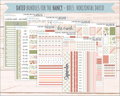 SEPTEMBER 2026 Stickers for Large Nancy, Anne, & Billie Planners. Laurel Denise Planners. "Autumn Garden" || OG
