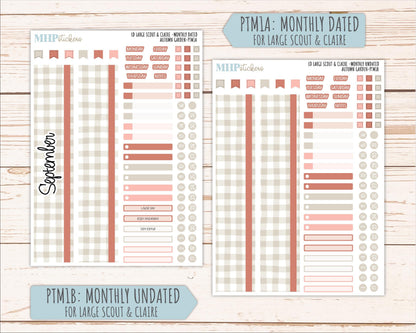 SEPTEMBER 2026 Stickers for the Large Scout, Large Claire, and Large Luna Laurel Denise Planners "Autumn Garden" || PT