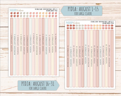 SEPTEMBER 2026 Stickers for the Large Scout, Large Claire, and Large Luna Laurel Denise Planners "Autumn Garden" || PT