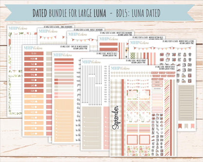 SEPTEMBER 2026 Stickers for the Large Scout, Large Claire, and Large Luna Laurel Denise Planners "Autumn Garden" || PT