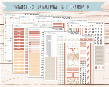 SEPTEMBER 2026 Stickers for the Large Scout, Large Claire, and Large Luna Laurel Denise Planners "Autumn Garden" || PT