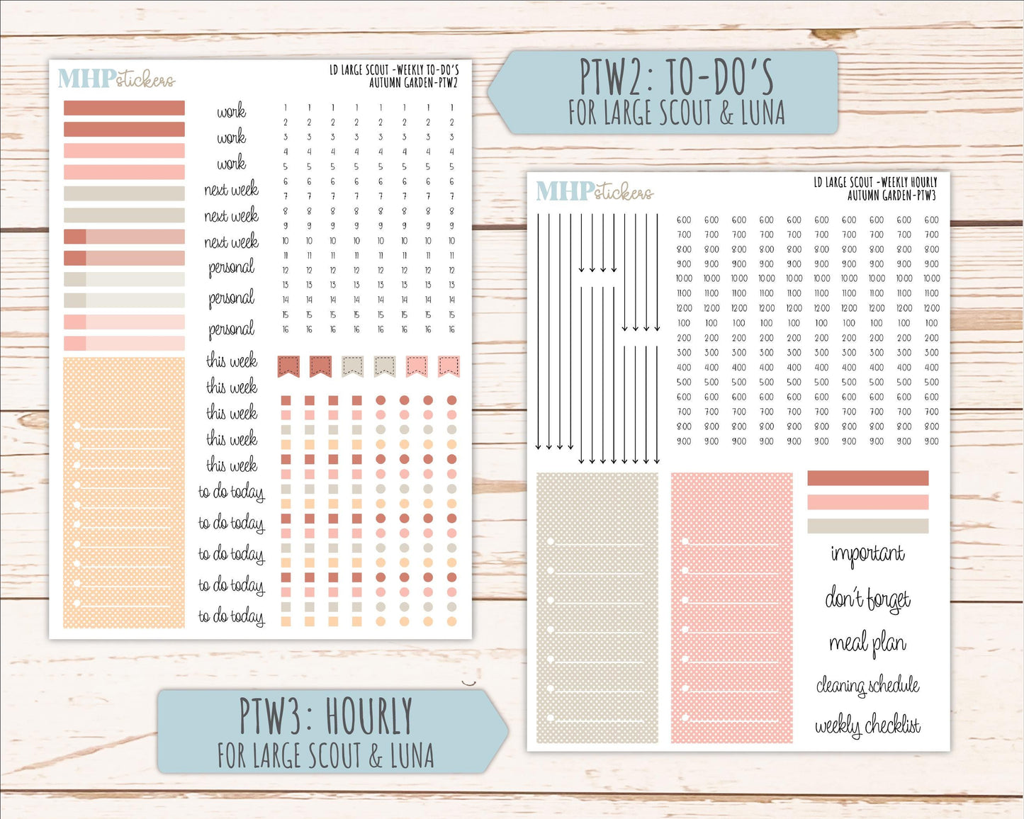 SEPTEMBER 2026 Stickers for the Large Scout, Large Claire, and Large Luna Laurel Denise Planners "Autumn Garden" || PT