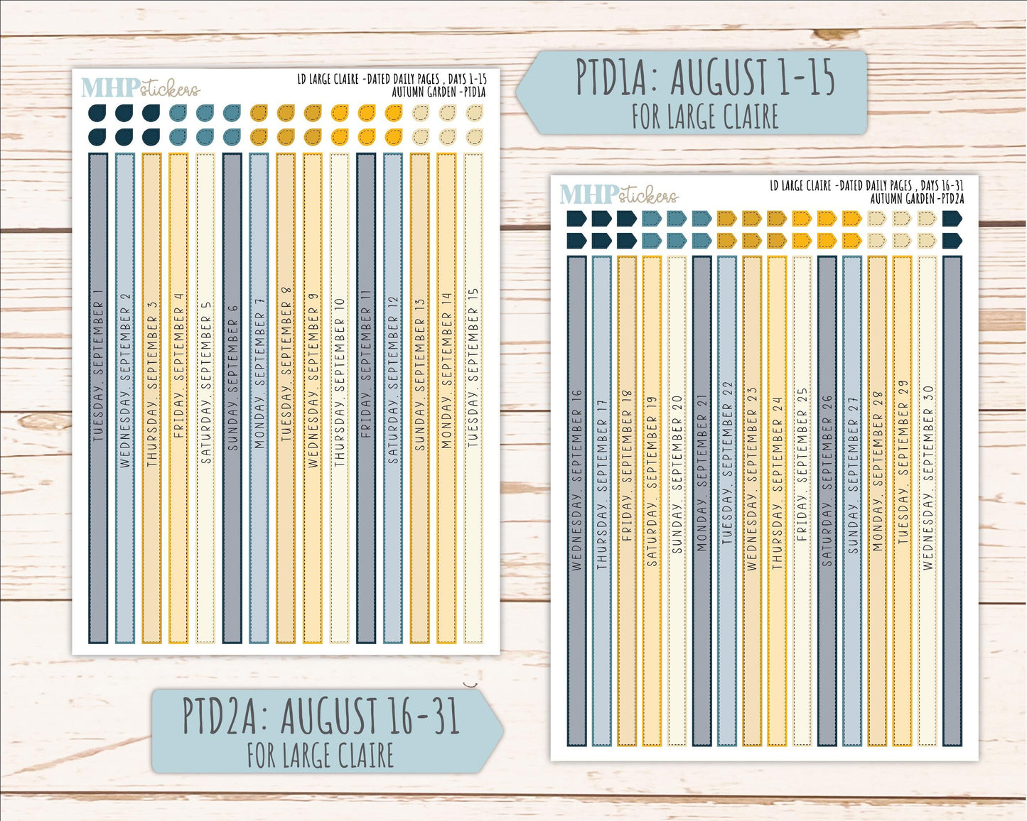 SEPTEMBER 2026 Stickers for the Large Scout, Large Claire, and Large Luna Laurel Denise Planners "Friendship" || PT