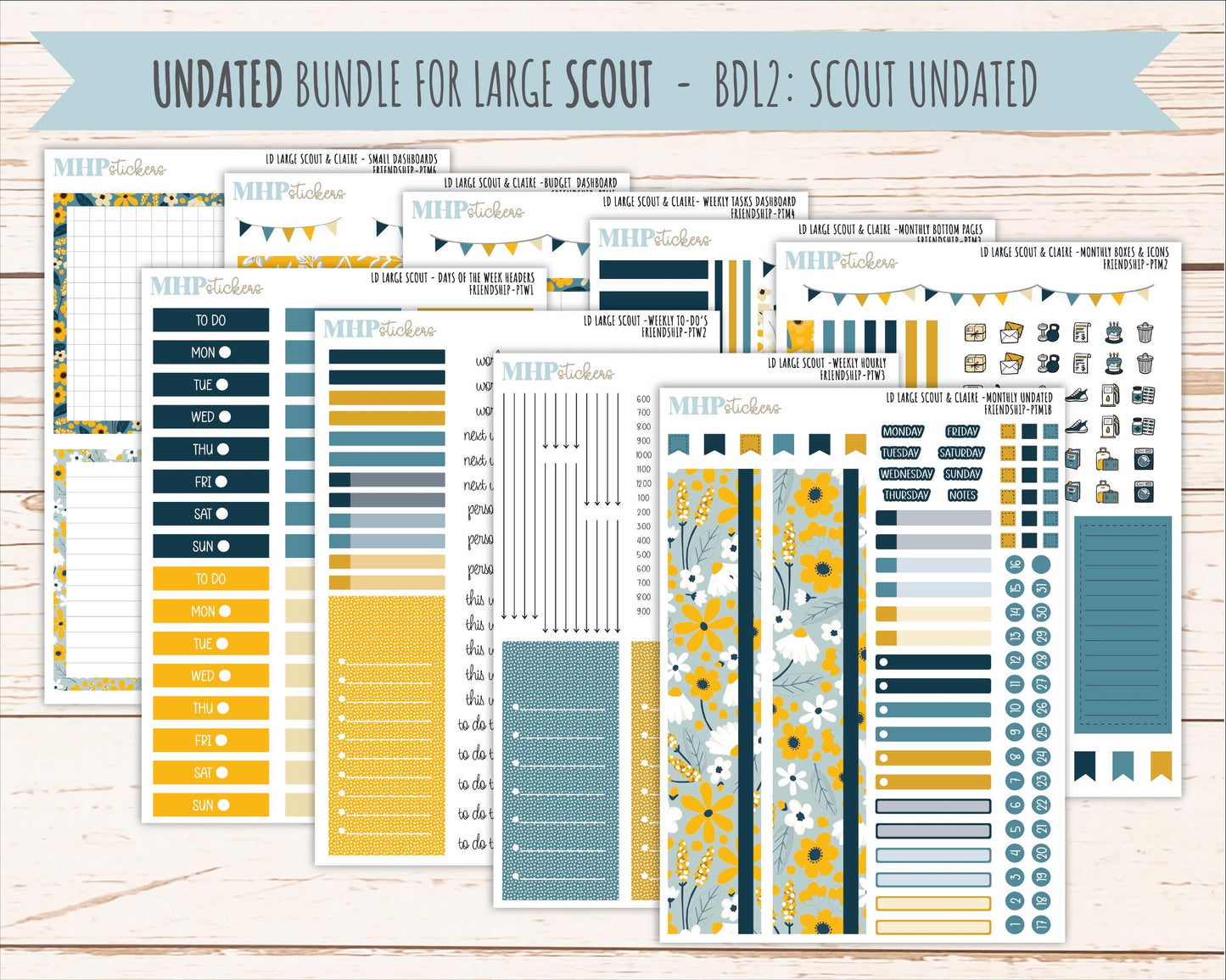 SEPTEMBER 2026 Stickers for the Large Scout, Large Claire, and Large Luna Laurel Denise Planners "Friendship" || PT