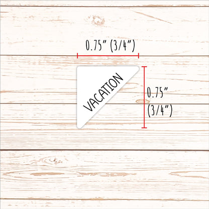 VACATION Corner Planner Stickers for Planners, Calendars, Bullet Journals, and Organizers. || F798