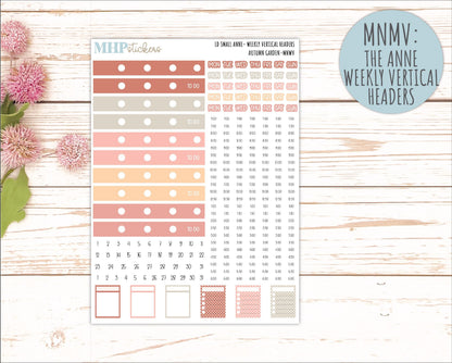 SEPTEMBER 2026 Stickers for Small Nancy & Anne Laurel Denise Planners "Autumn Garden" || MN