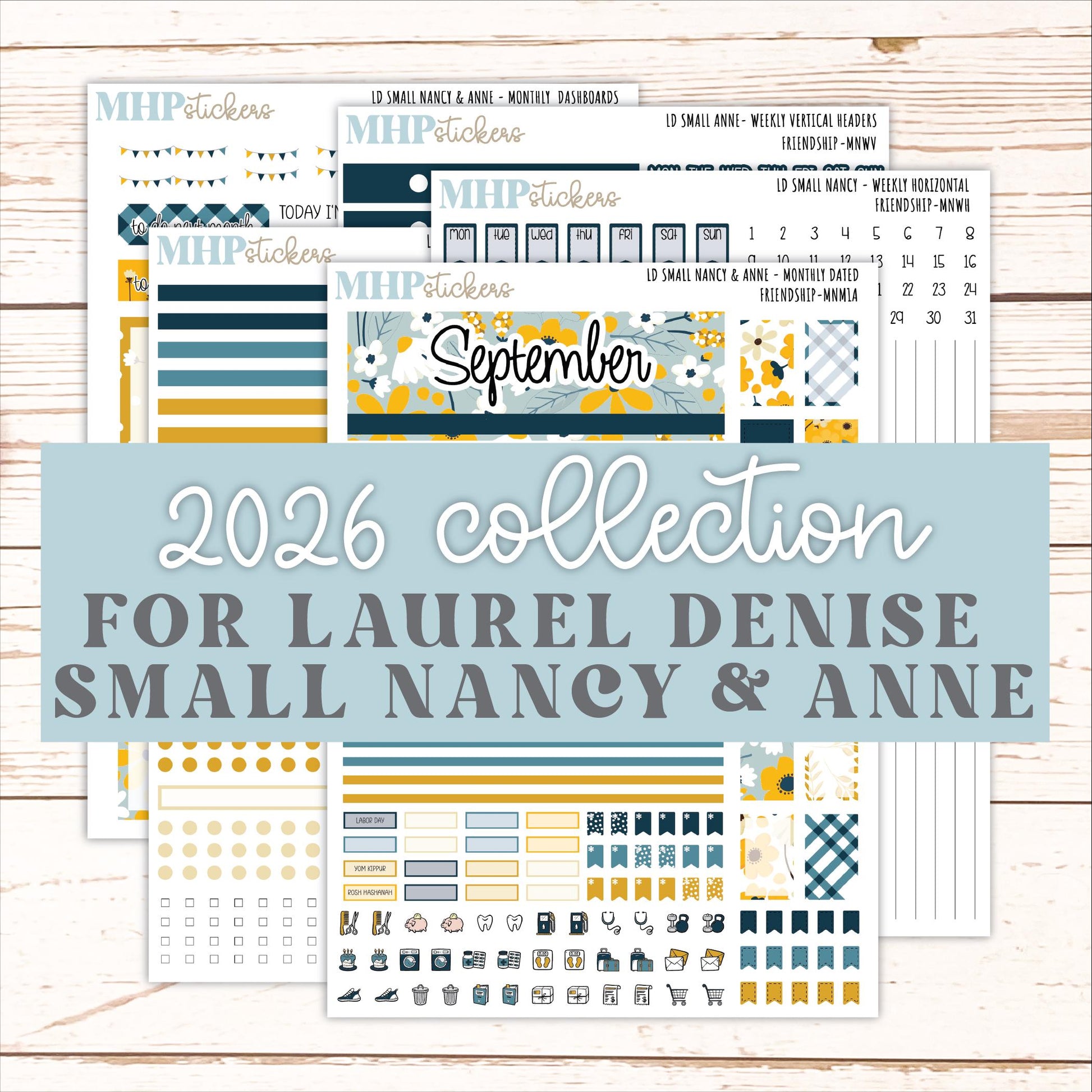 SEPTEMBER 2026 Stickers for Small Nancy & Anne Laurel Denise Planners "Friendship" || MN