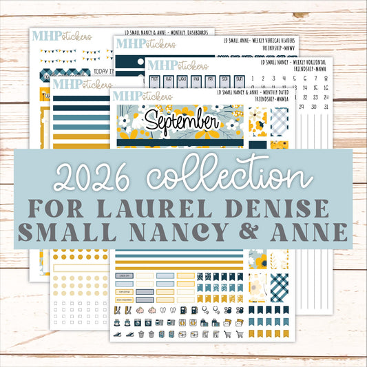 SEPTEMBER 2026 Stickers for Small Nancy & Anne Laurel Denise Planners "Friendship" || MN