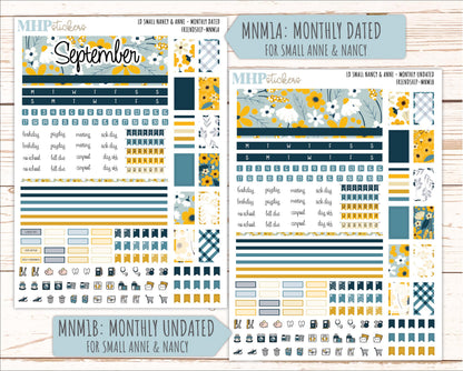 SEPTEMBER 2026 Stickers for Small Nancy & Anne Laurel Denise Planners "Friendship" || MN