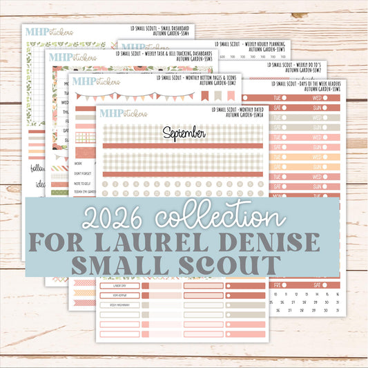 SEPTEMBER 2026 Stickers for the Small Scout Planner. For Laurel Denise Planners. "Autumn Garden" ||SS
