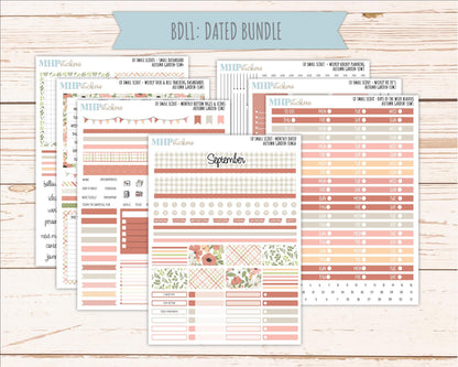 SEPTEMBER 2026 Stickers for the Small Scout Planner. For Laurel Denise Planners. "Autumn Garden" ||SS
