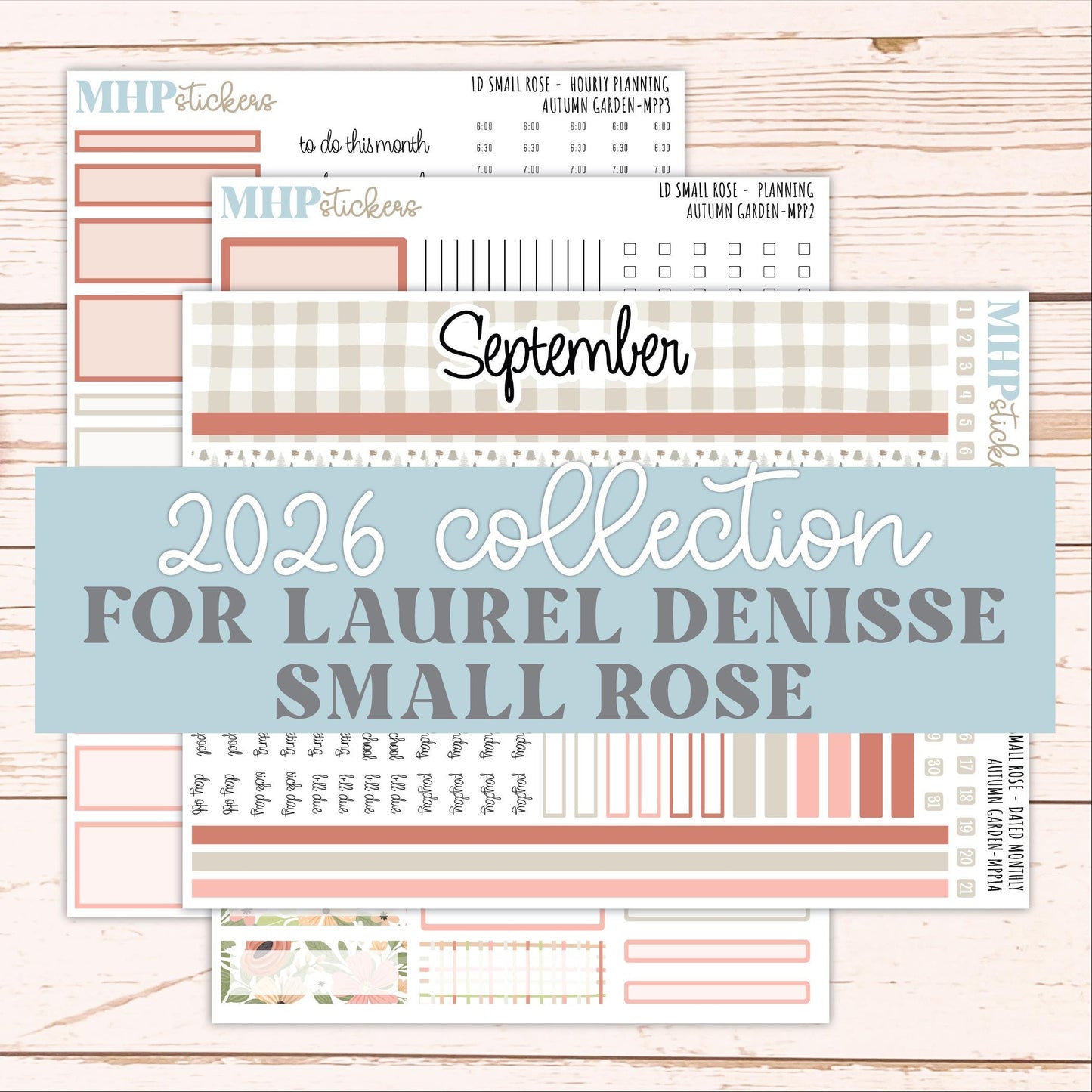 SEPTEMBER 2026 Stickers for The Small Rose Laurel Denise Planner. "Autumn Garden" || MPP