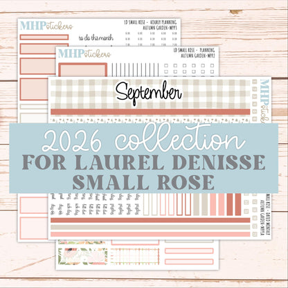 SEPTEMBER 2026 Stickers for The Small Rose Laurel Denise Planner. "Autumn Garden" || MPP
