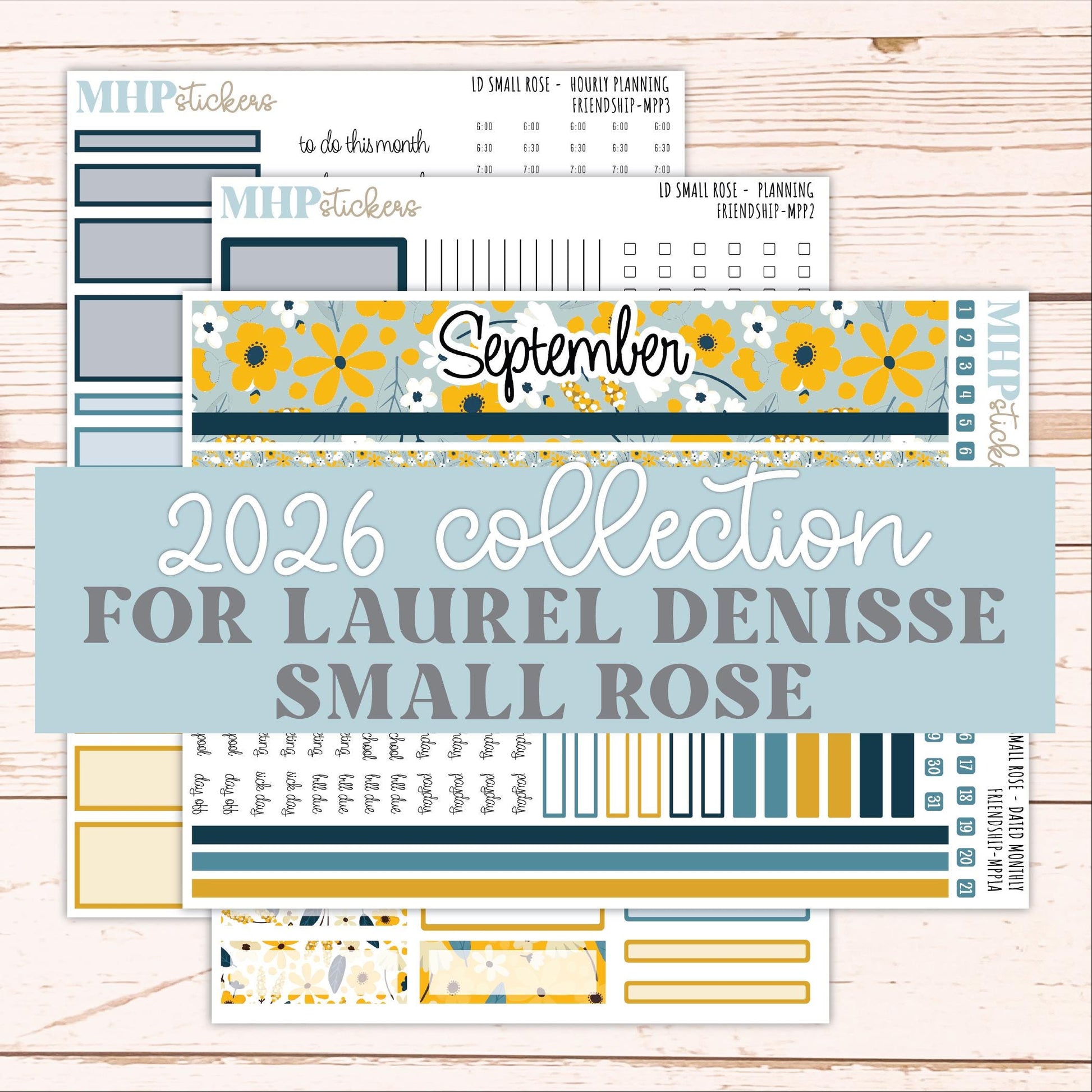SEPTEMBER 2026 Stickers for The Small Rose Laurel Denise Planner. "Friendship" || MPP
