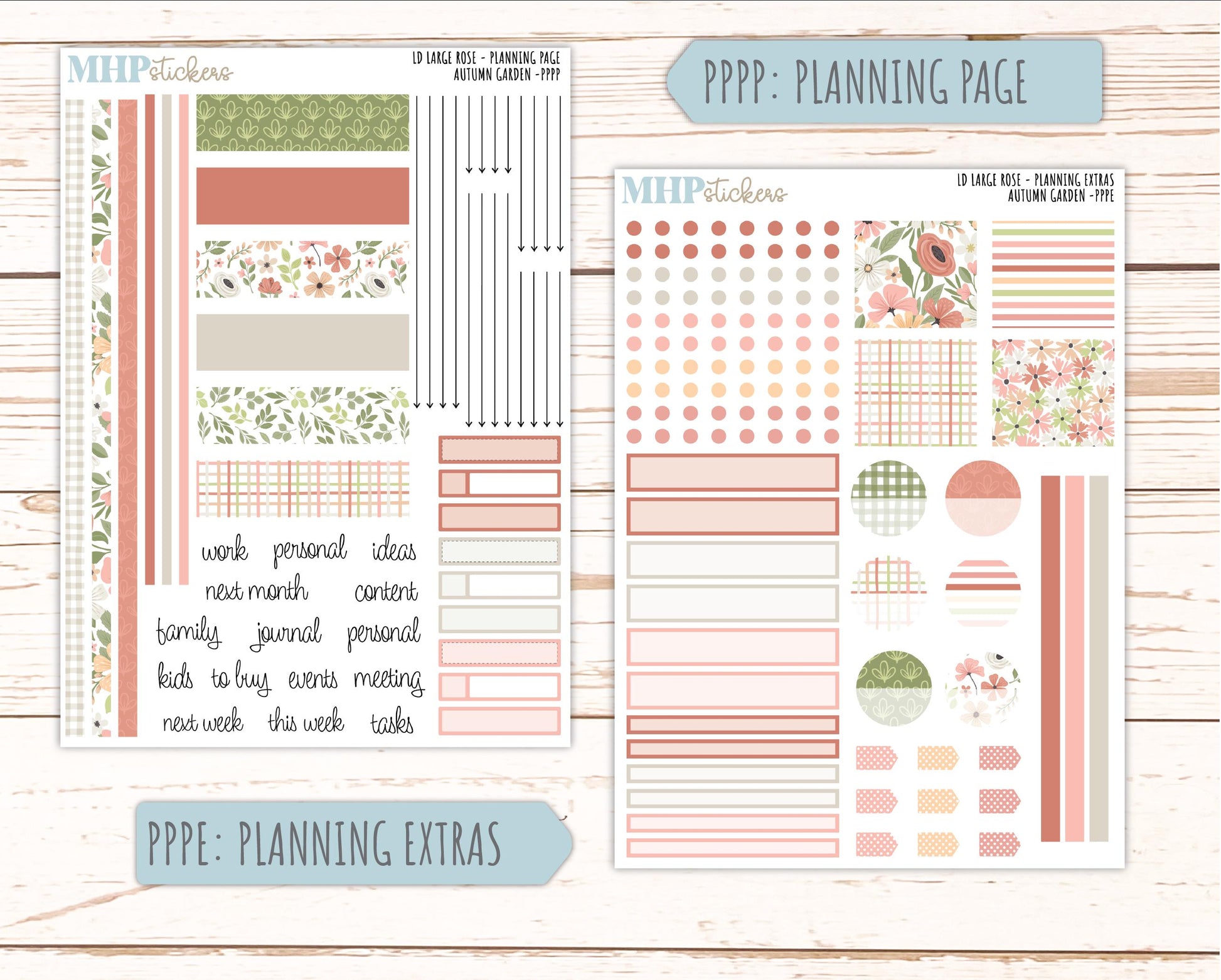 SEPTEMBER 2026 Stickers for the Large Rose Laurel Denise Planner. "Autumn Garden" || PP