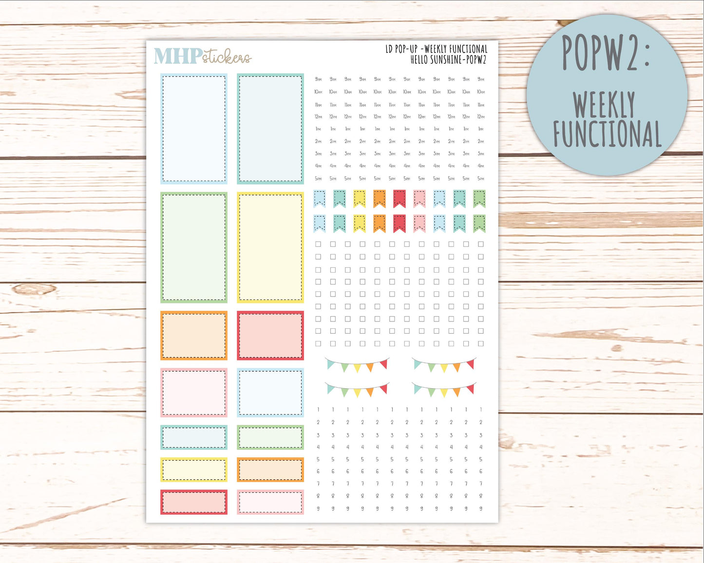 AUGUST 2026 Stickers for The Jo, Laurel Denise Planner "Hello Sunshine" || POP