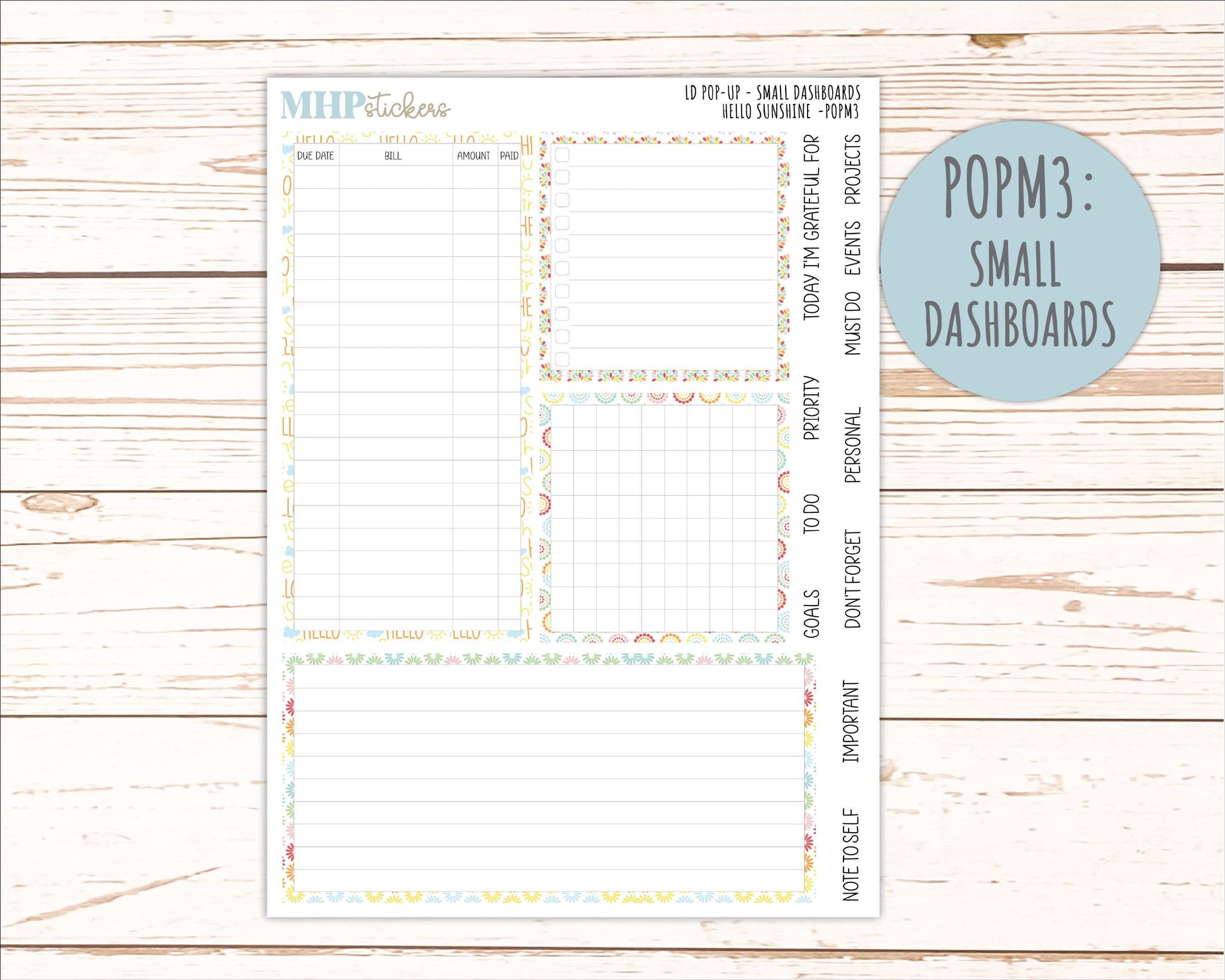 AUGUST 2026 Stickers for The Jo, Laurel Denise Planner "Hello Sunshine" || POP