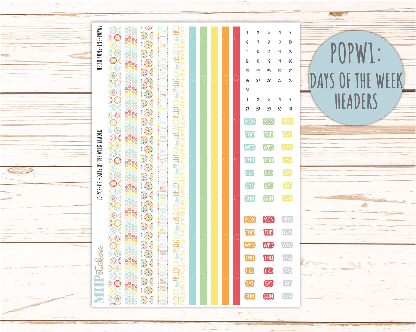 AUGUST 2026 Stickers for The Jo, Laurel Denise Planner "Hello Sunshine" || POP